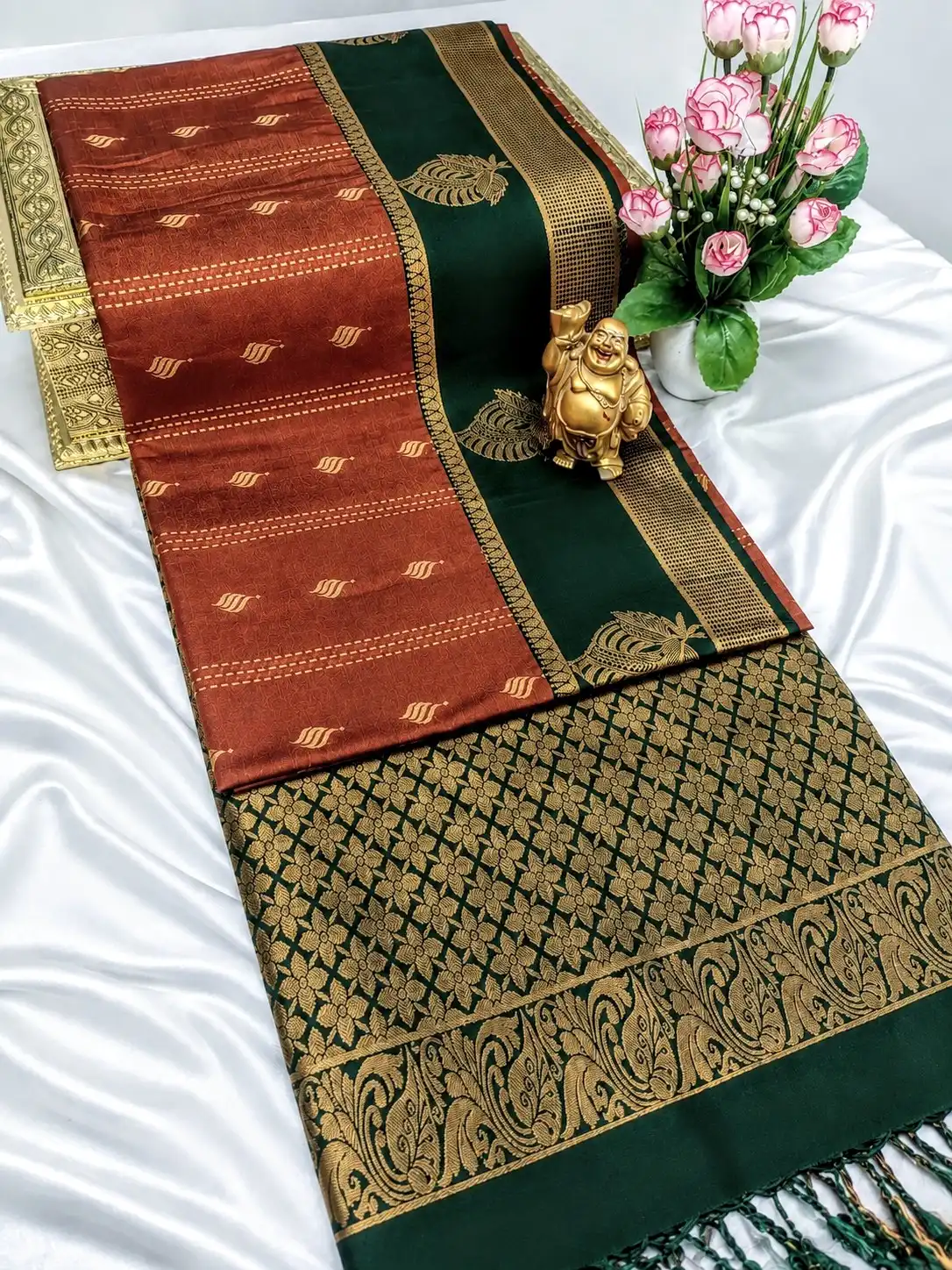 Rekha Butta Jari Rich Pallu Semi Kanchipuram Silk Saree